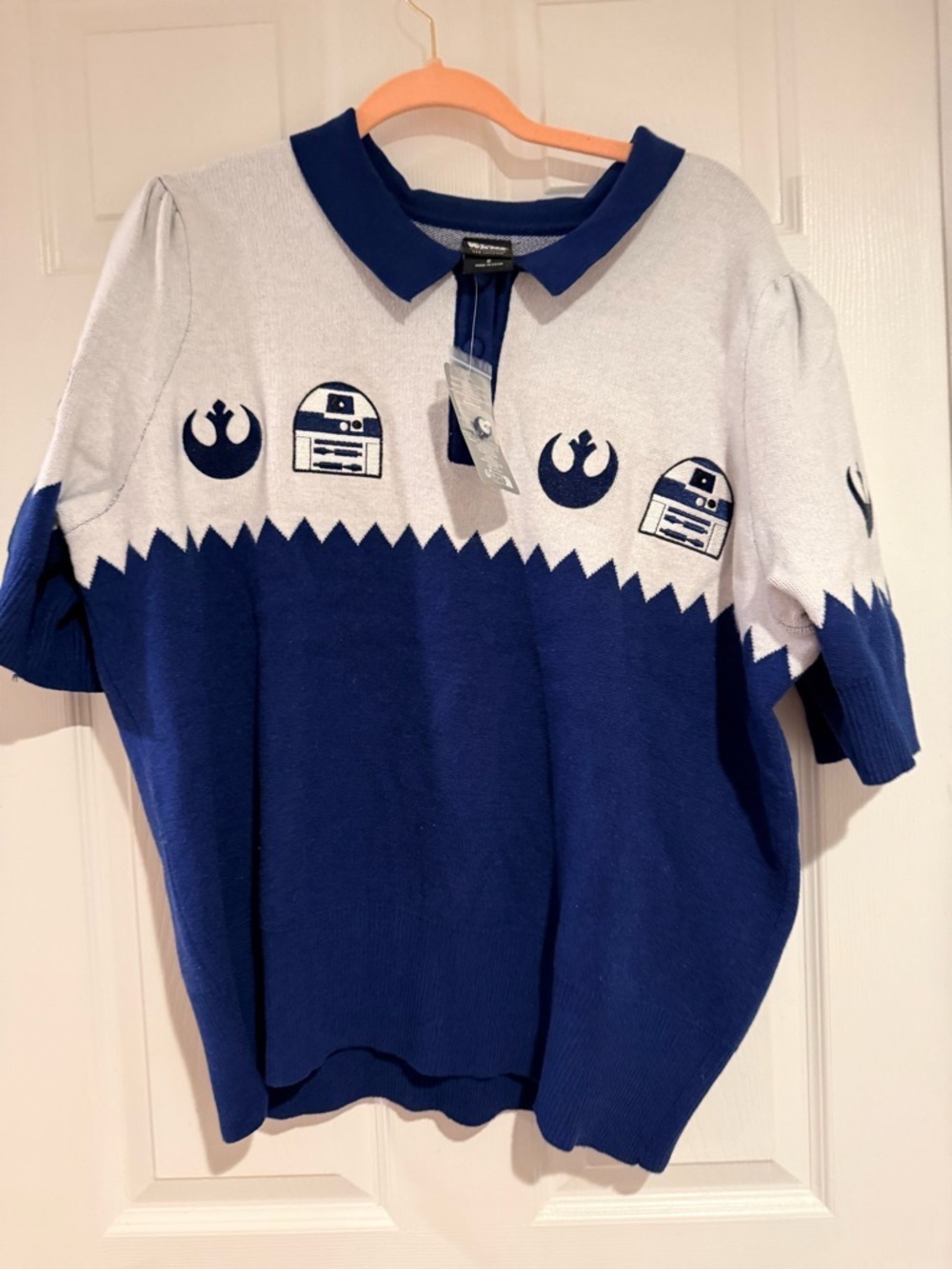 Her Universe Star Wars Polo Top - Navy & Light Gray